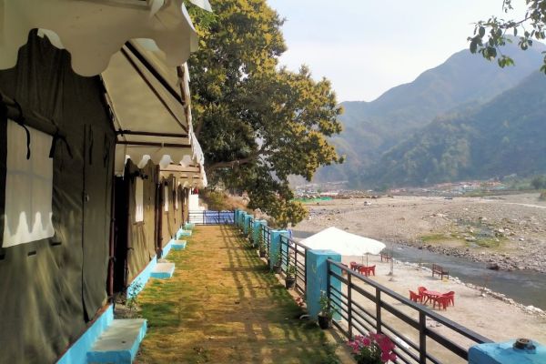 Rishikesh Camp Near Small River Stream: AC Cottage & Swiss Camps